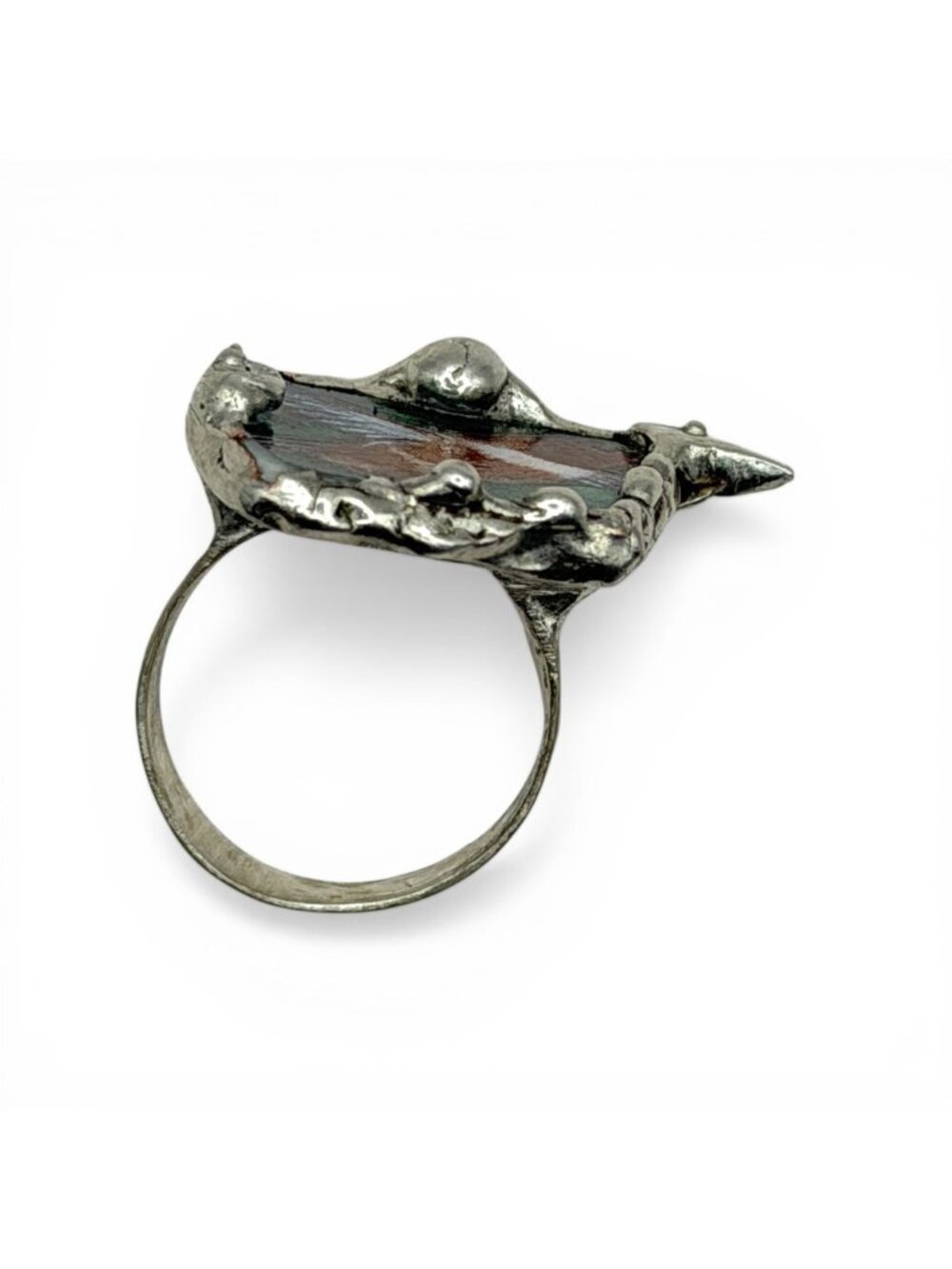Lena Liu Hummingbird Broken China Ring - Silver Blend Boho Metalwork Size 8 | Al - Picture 11 of 15